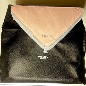 New Prada Beauty Triangke Clutch Bag Makeup Pouch in Pink and Black GWP NWT